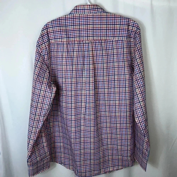 Saddlebred Office Work Gingham Plaid Classic Fit Button Down Shirt Large NWT - Picture 5 of 6